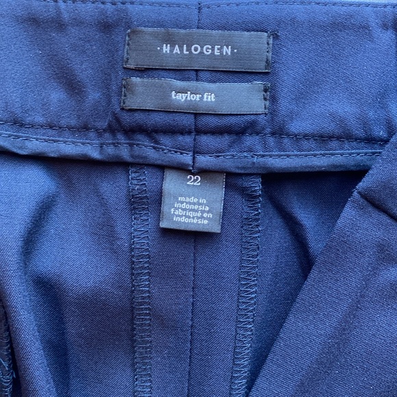 NWT 💙 Halogen Nordstrom “Taylor Fit” Wide-Leg, Stretch, Navy Blue Trouser, 22 - Picture 8 of 16
